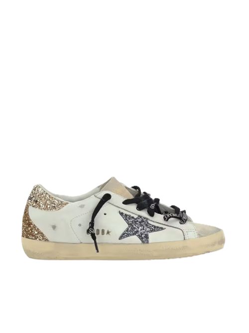 Golden Goose super-star leather glitter star Golden Goose | GWF00102.F005358.82532WHITE/SEEDPEARL/BLACK/GOLD